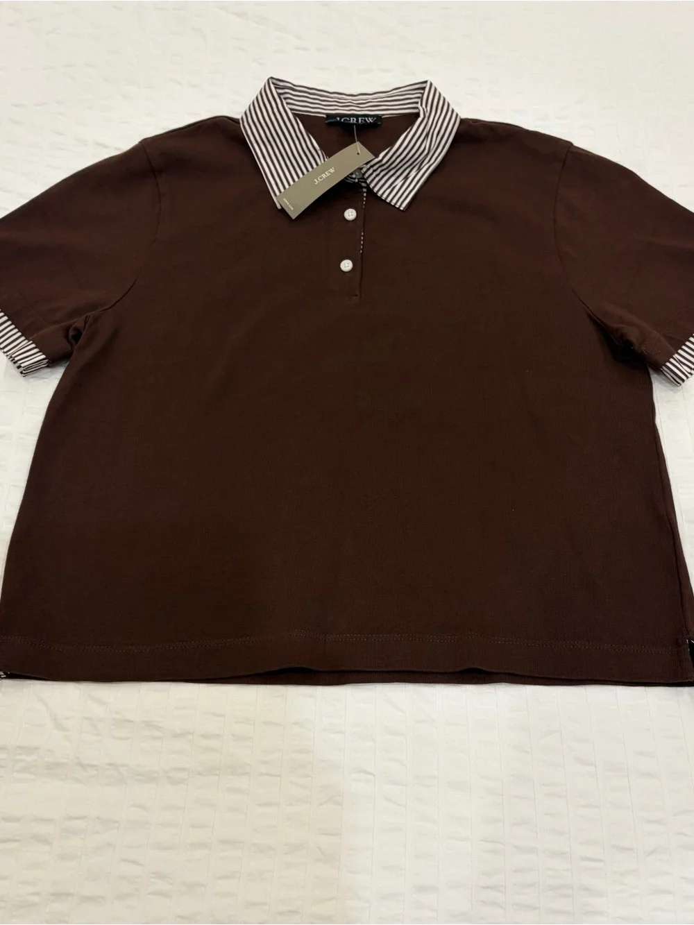 NWT J.Crew Poplin-collar Polo in Mariner Cotton - Cubeb Berry